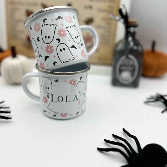 Halloween Flowers & Ghosts Mug