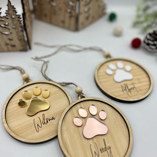 Paw print pet Bauble