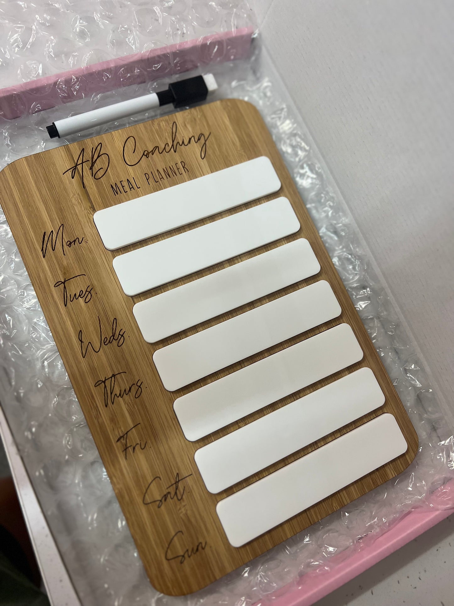 Bamboo Engraved Meal Planner