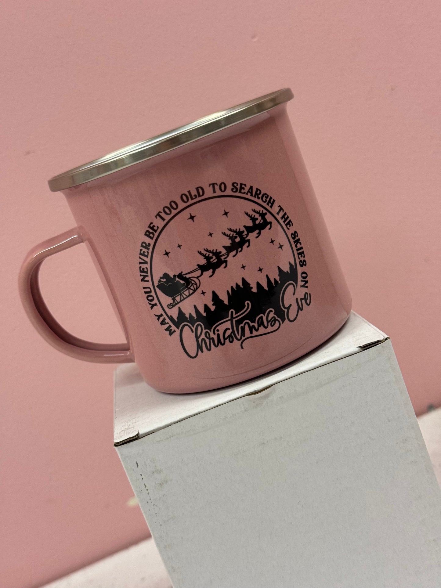 Pink Enamel Mug