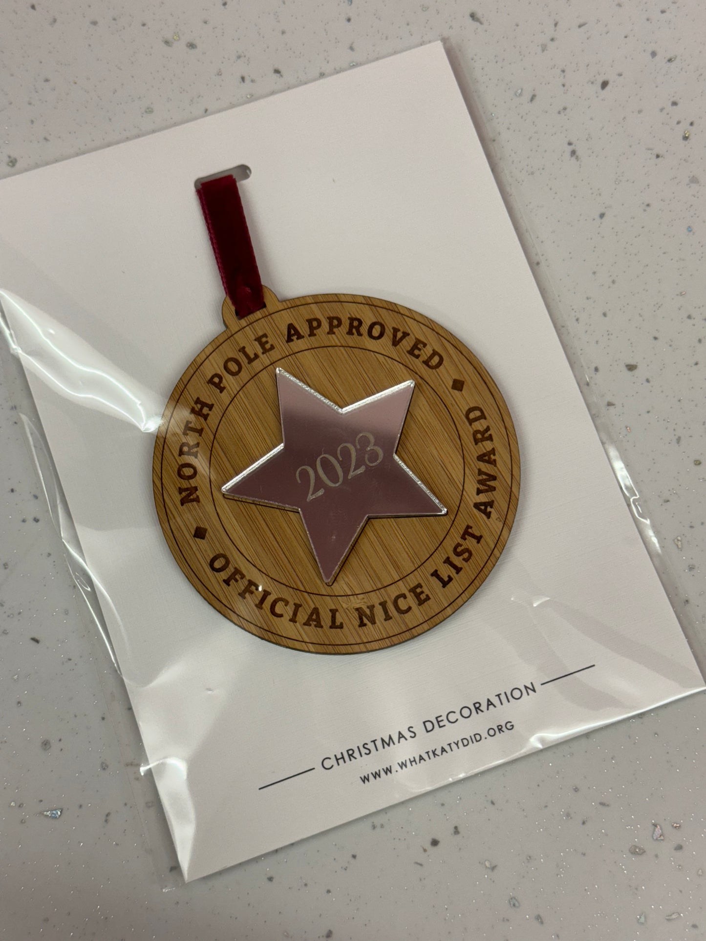 Nice List Bauble (silver star)