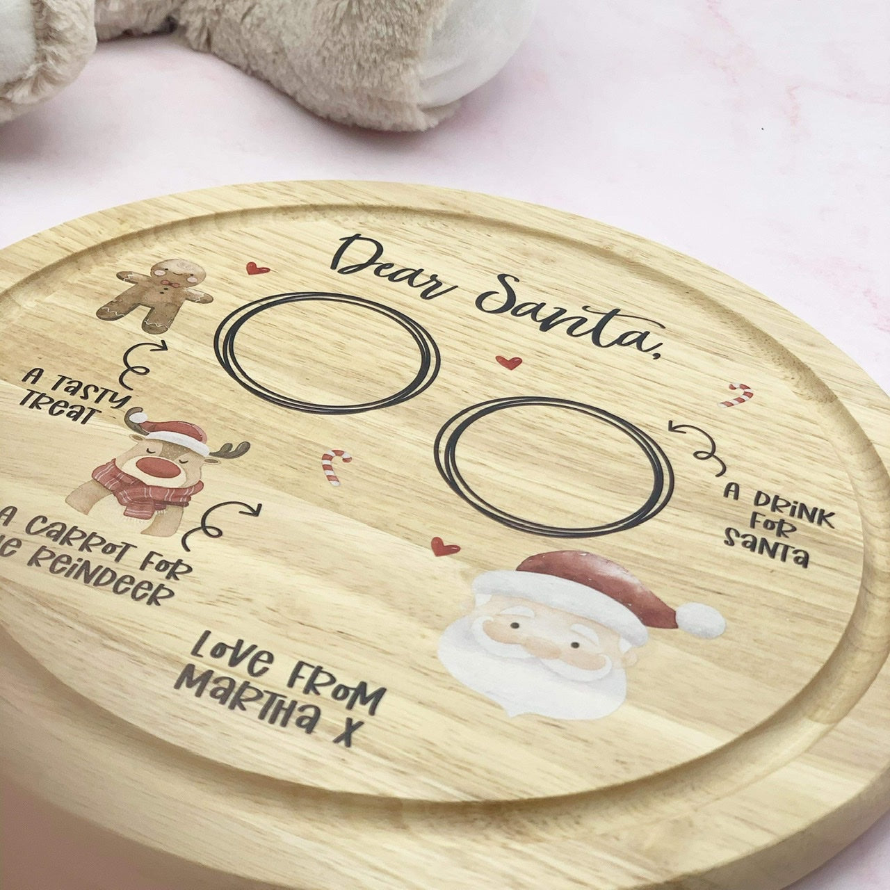 Santa Round Christmas Eve Treat Board