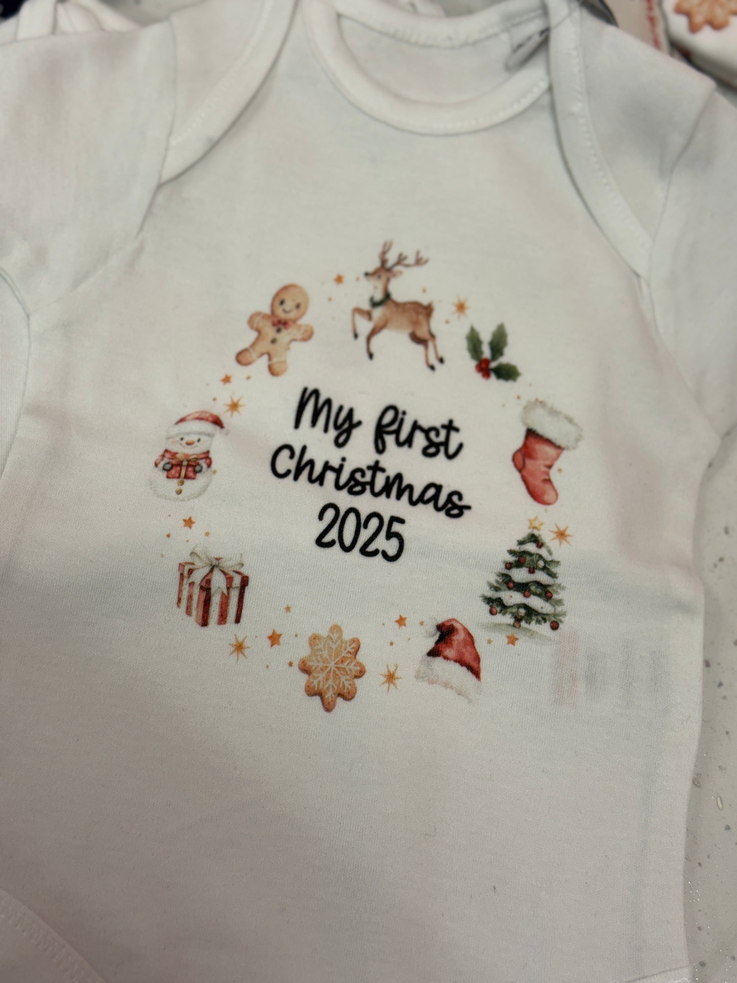 First Christmas Wreath Vest  0-3 months (NON PERSONALISED)