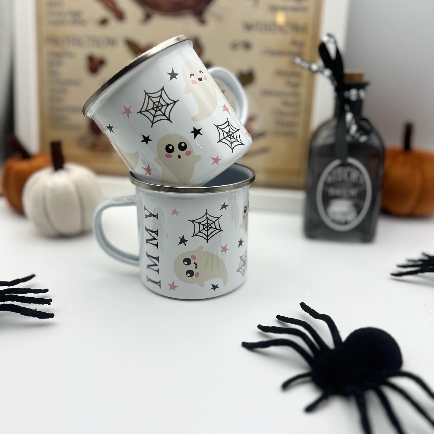 Halloween Ghosts & Spider Web Mug