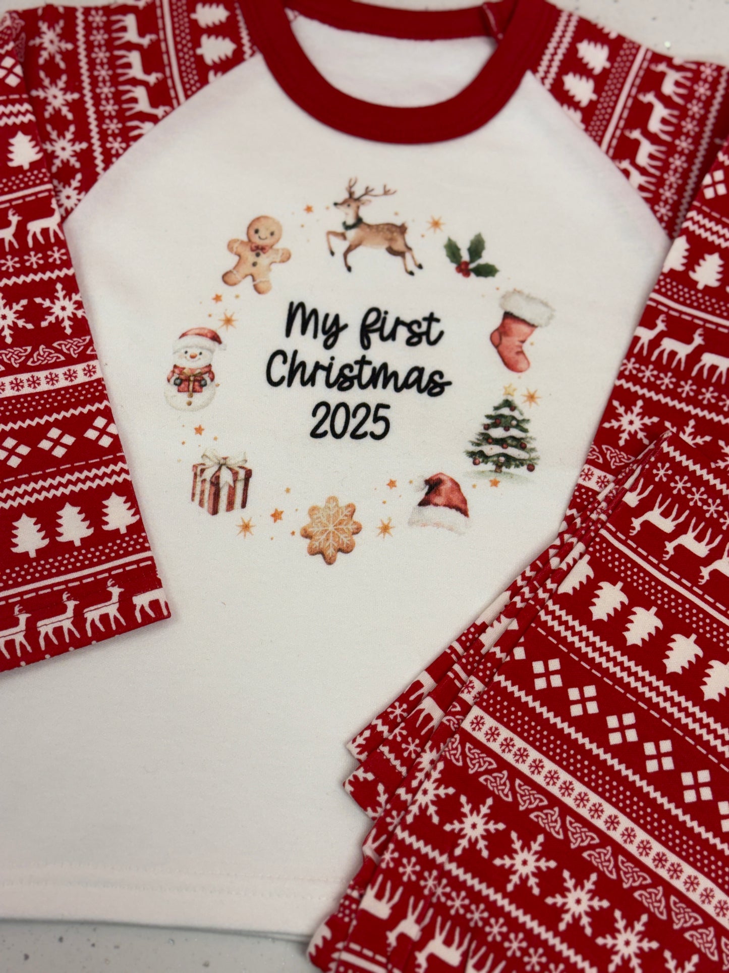 My First Christmas Wreath Pyjamas 6-12 month  (NON PERSONALISED)