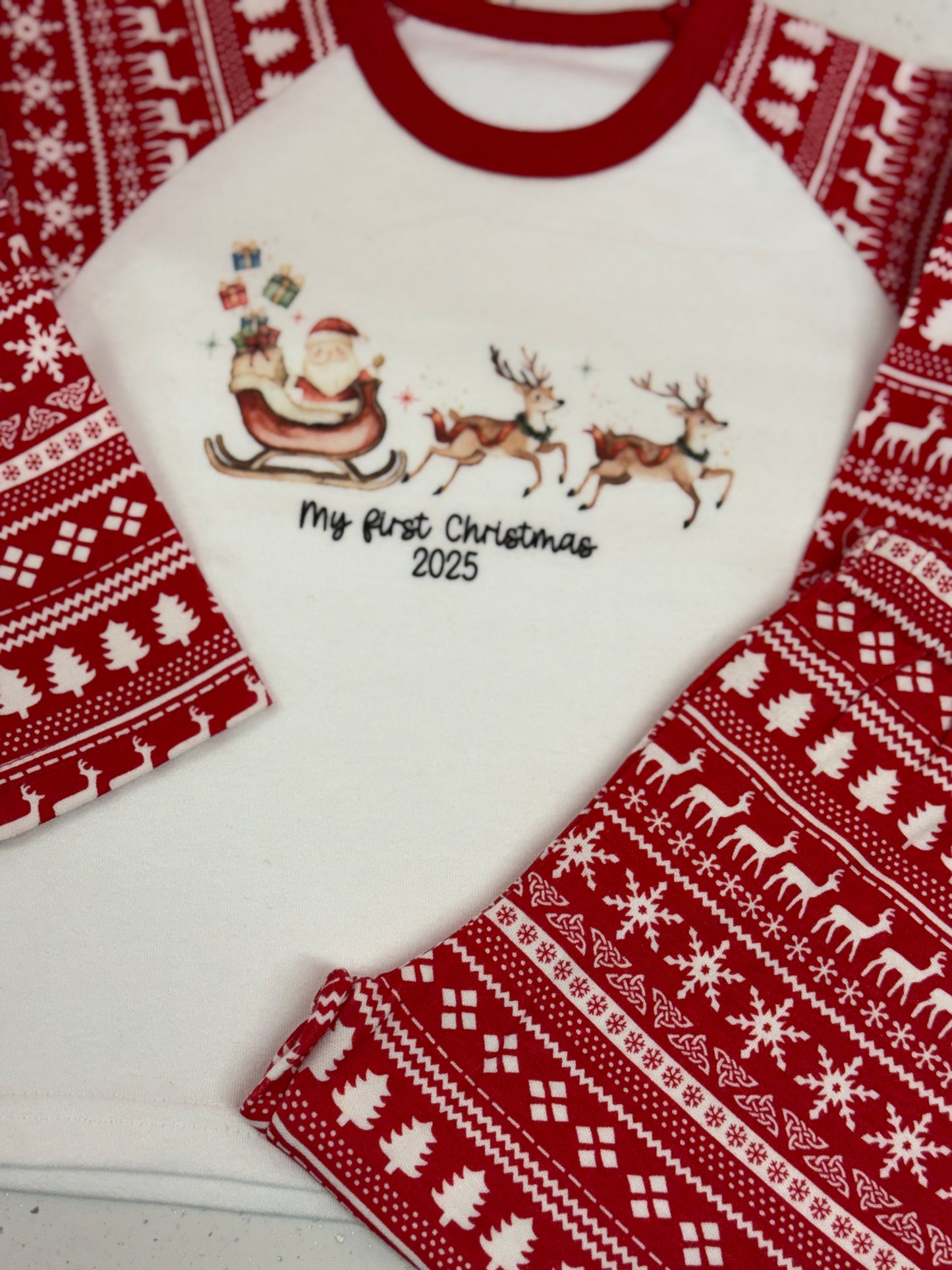 My First Christmas Pyjamas Sleigh 6-12 month  (NON PERSONALISED)