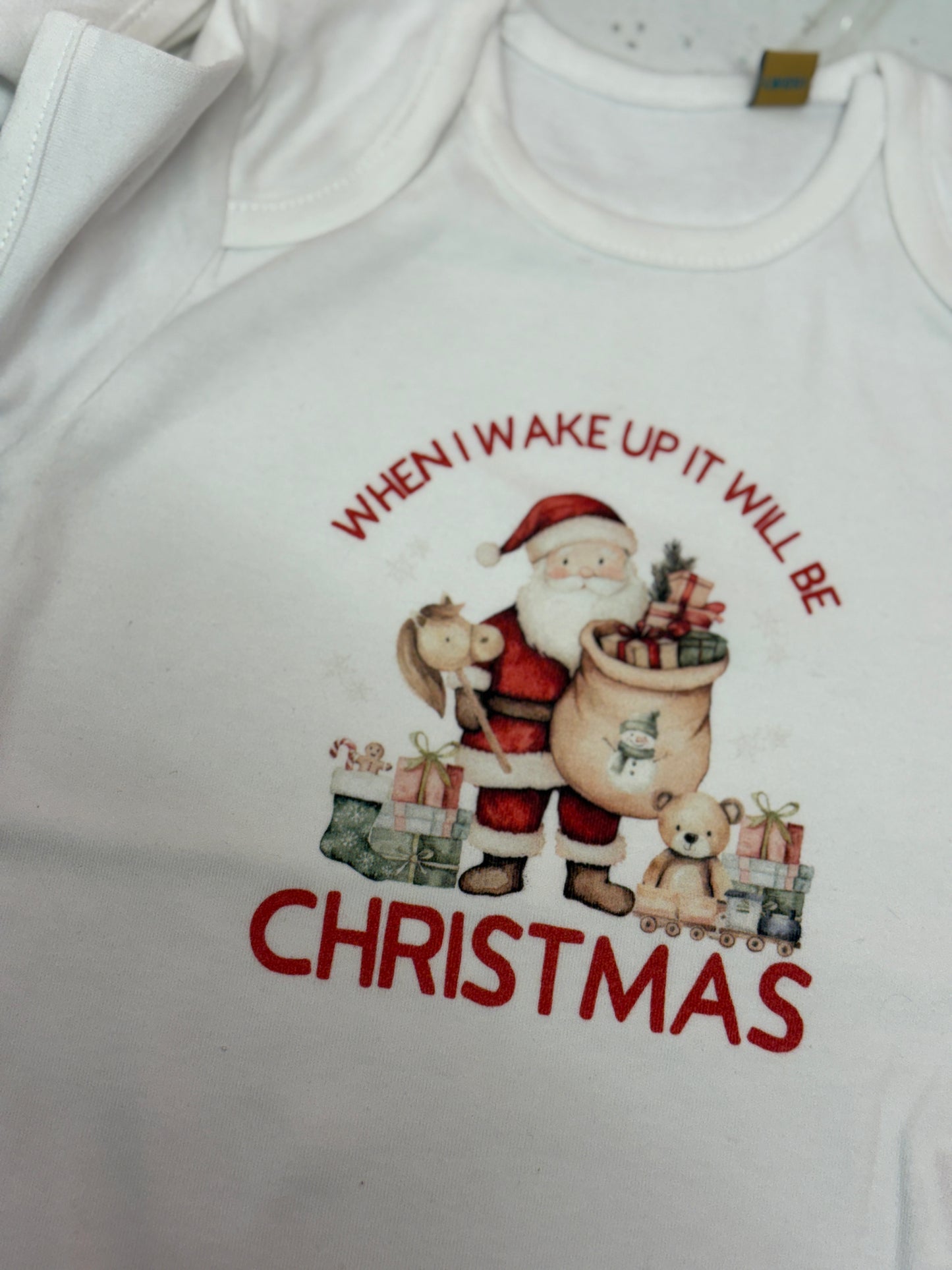When I Wake Up Santa Vest 12-18 months (NON PERSONALISED)