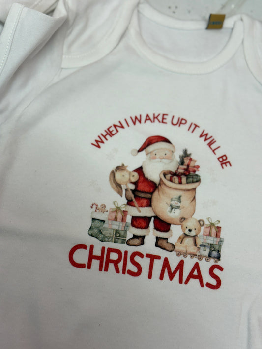 When I Wake Up Santa Vest 12-18 months (NON PERSONALISED)