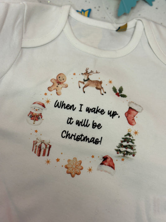 When I Wake Up Wreath Vest 12-18 months (NON PERSONALISED)