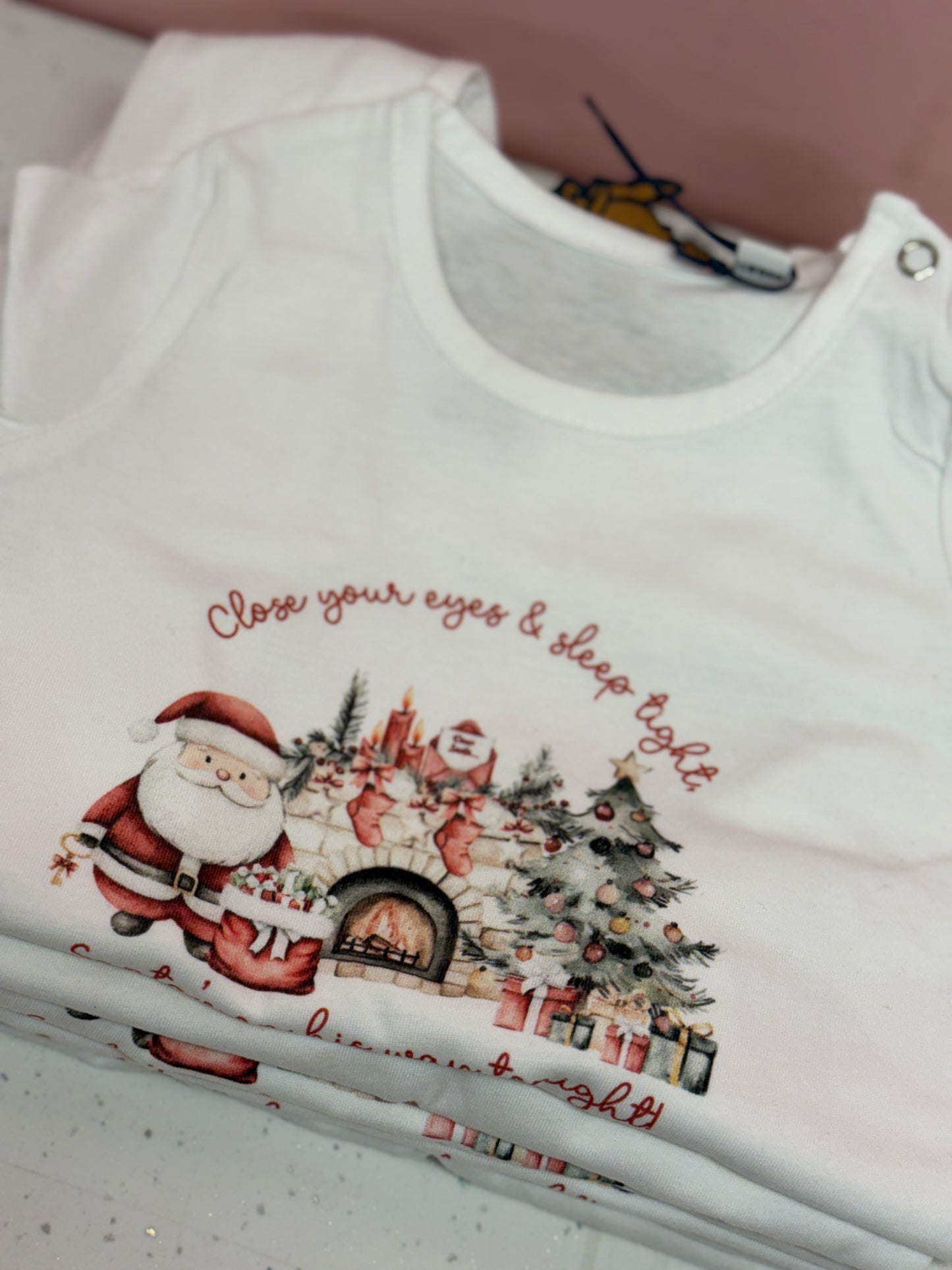 Close Your Eyes Christmas Babygro 12-18 months (NON PERSONALISED)