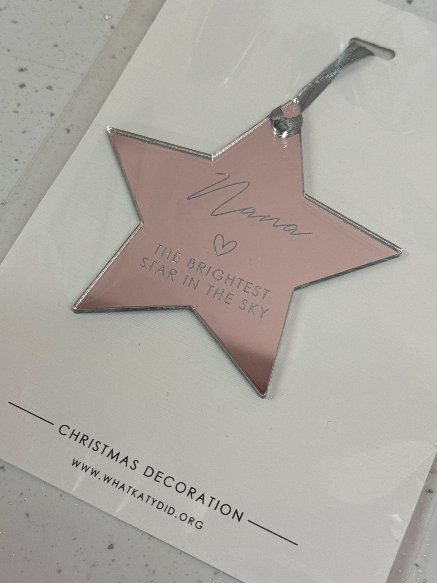 Silver Nana Memorial Star Bauble