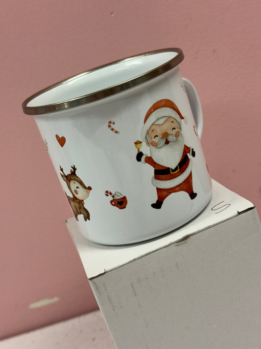 Santa Enamel Mug