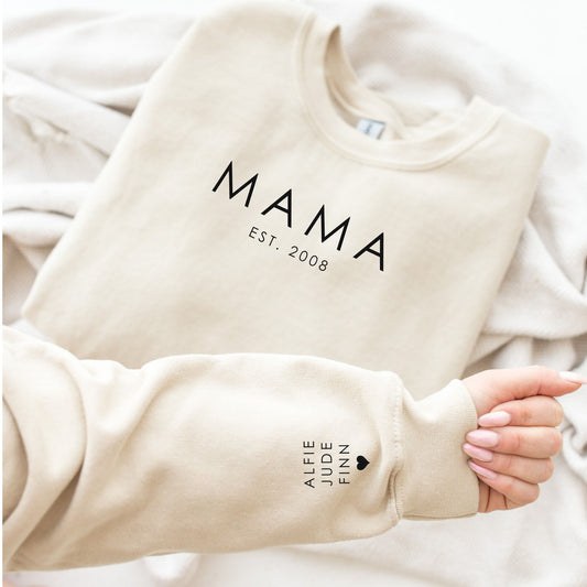 Mama Est Sweatshirt - Sleeve Name