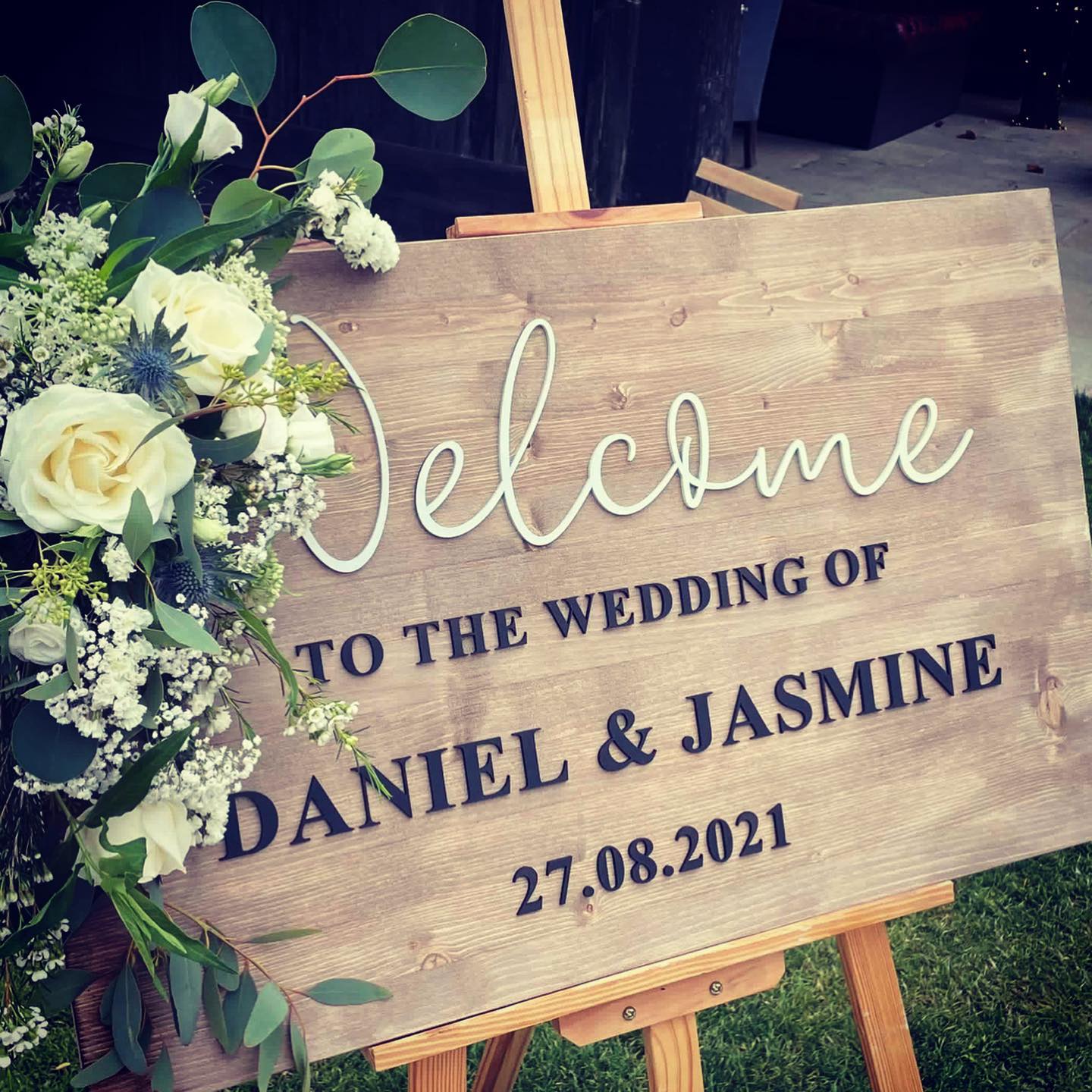 Wooden Personalised Welcome To Our Wedding Sign