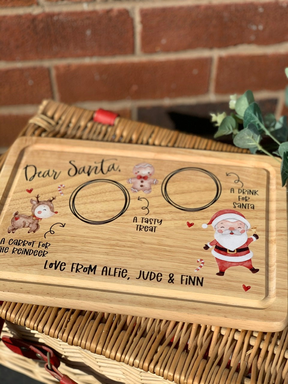 Santa &amp; Reindeer Rectangle Christmas Eve Treat Board